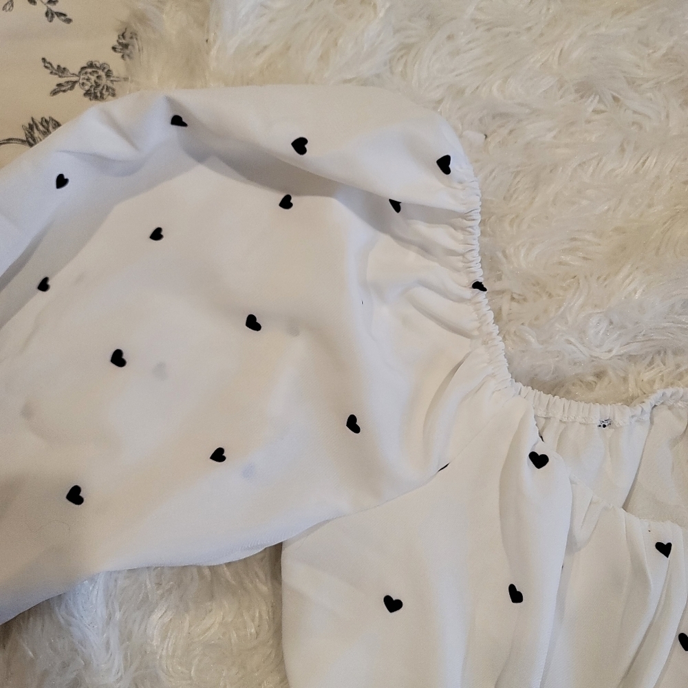 Milk & Honey Boutique puff Sleeves heart wrap crop top s… - Picture 10 of 17